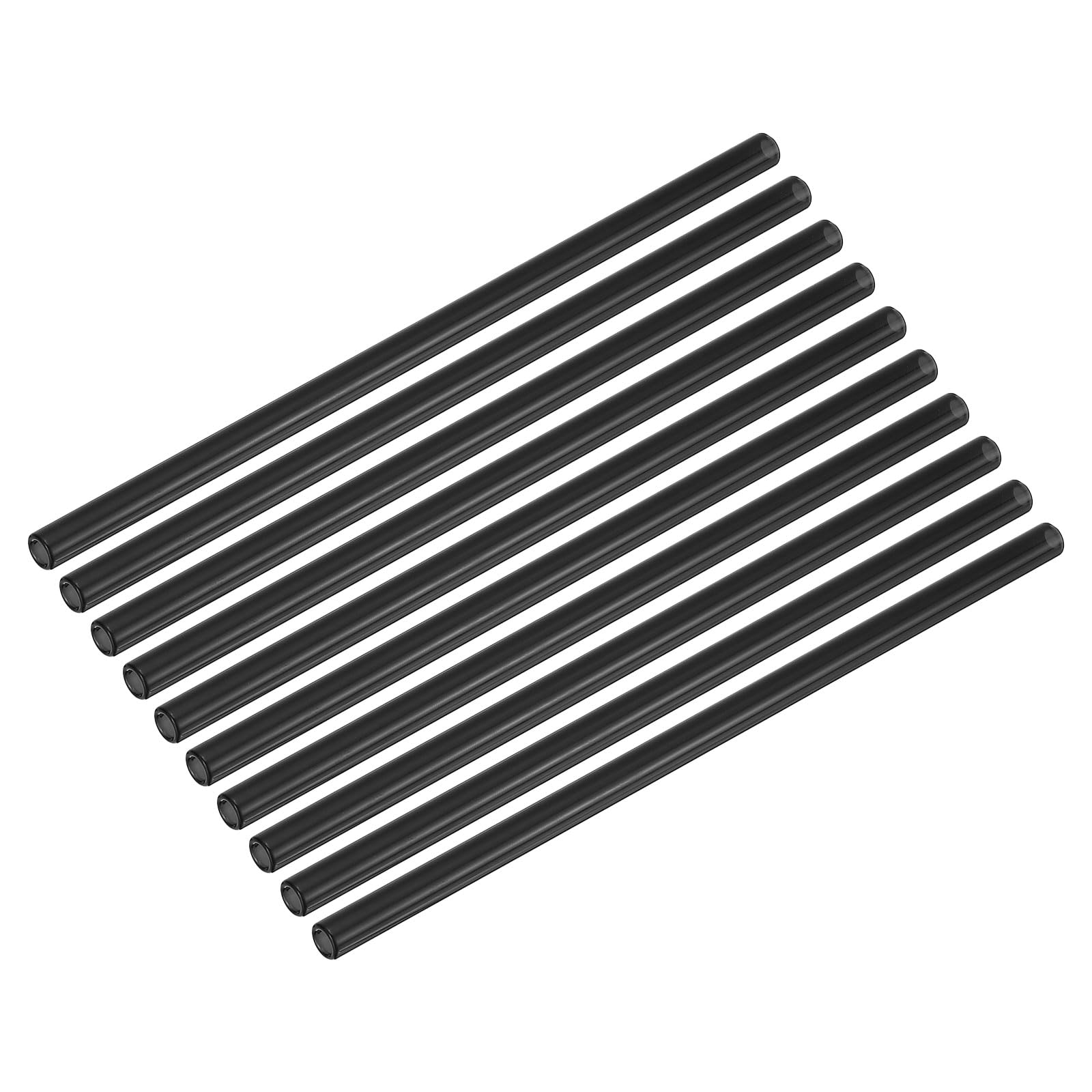 PATIKIL 8 Inch Glass Tubes, 10 Pack Borosilicate Long Glass Pipes Tubing Blowing Tube for Making DIY, Black