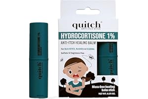 quitch Hydrocortisone Healing Balm, Eczema Cream for Kids Stick, Psoriasis Relief Treatment, Anti Itch Maximum Strength, Healing Ointment, Rash, Dry Skin Treatment for Skin, Avocado Oil Squalane