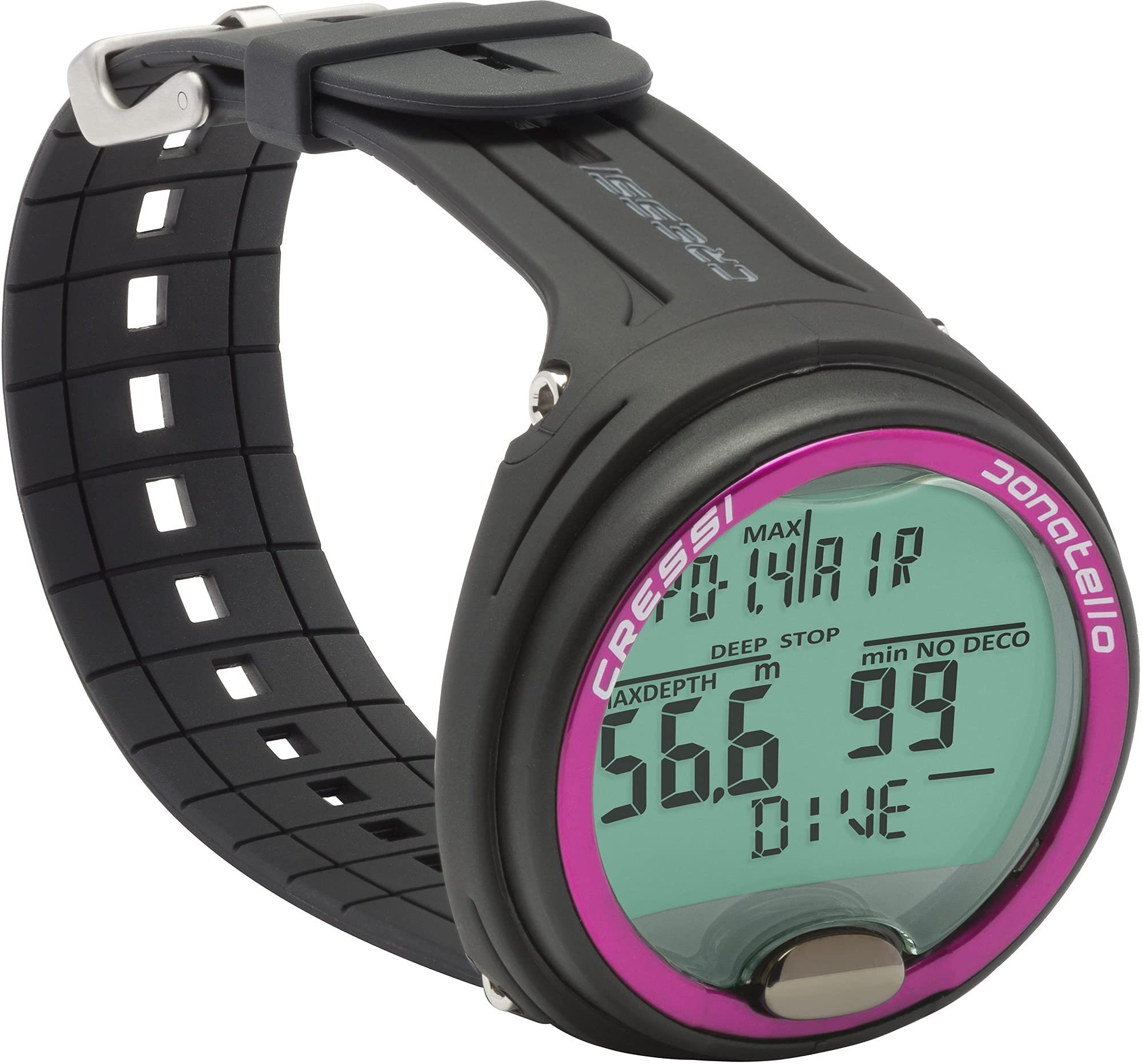 CRESSI Donatello Diving Computer - Professional Wrist Diving and Apnea Dive Computer, Black/Pink, One Size, Unisex Adult