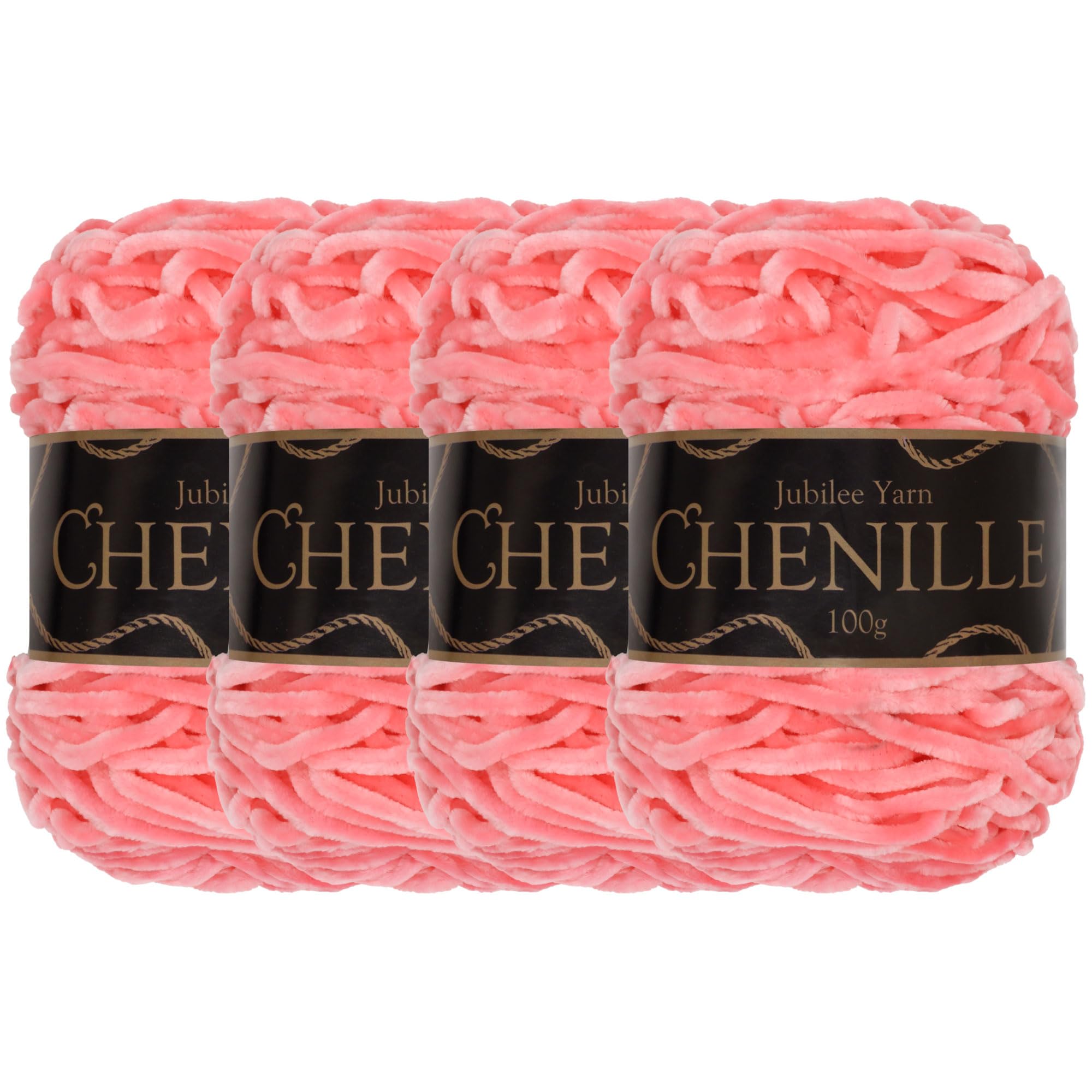 JubileeYarn Chenille Yarn - Worsted Weight - 100g/cake - Sweetheart - 4 Cakes