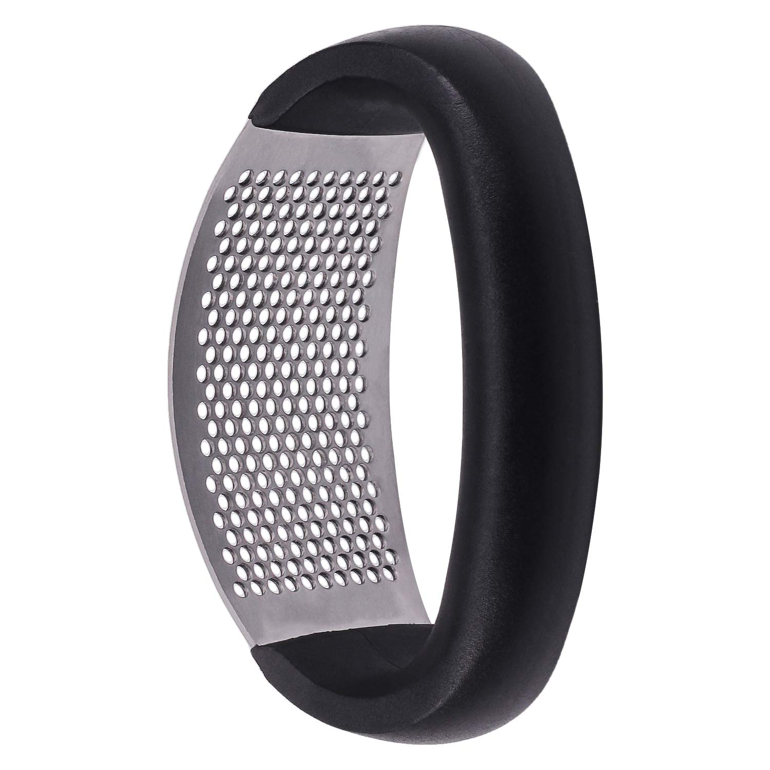 Garlic Press Squeezer, Yeebline Garlic Presser Stainless Steel Garlic Ginger Rocker/Crusher/Chopper/Squeezer with Ergonomic Handle, Garlic Cutting Mince Tool Cutter for Home/Kitchen/Outdoor (Black)