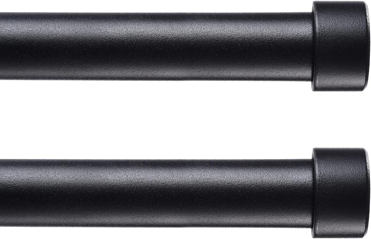 Window Treatment Hardware - 2 Pack Modern Curtain Rod, End Cap Style Design, Curtain Rods for Windows 28 to 48 Inch, Indoor and Outdoor, 28-48 Inch, Black