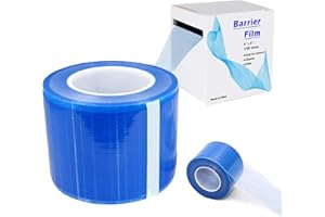 GICHEE Barrier Film with Dispenser Box, Blue Tape Disposable Protective PE Film Barrier for Dental and Tattoo, 4 inches x 6 inches 1200 Sheets