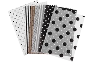 Veemoon 80 Sheets Ultra-Thin Black and White Copy Tissue Paper for Bouquet Packaging and Wrapping 8 Mixed