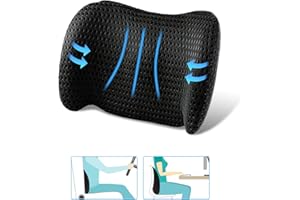 FOUSUPDT Lumbar Pillow, Lumbar Support Pillow for Office Chair, Ergonomic Memory Foam Back Pillow for Car, Chair Back Support for Low Back Pain Relief, Back Support for Office Chair, Car, Bed (Black)