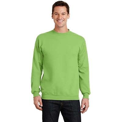 Port & Company Men's Classic Crewneck Sweatshirt (PC78) – Lime, 3XL | 50/50 Cotton/Poly Fleece