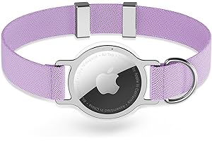 AirTag Cat Collar, FEEYAR Ultra Elastic Air Tag Cat Collar with Apple AirTag Holder and Bell, Lightweight, Scratch Resistant and Stepless Adjust Design Instead of Breakaway Collars, 8-12 Inch