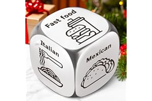 Stocking Stuffers for Men Women, Winzwon Funny Christmas Gag Gifts White Elephant Gifts for Adults Him Her Boyfriend, Date Night Food Decision Dice Anniversary Wedding Valentines Birthday Couple Gifts
