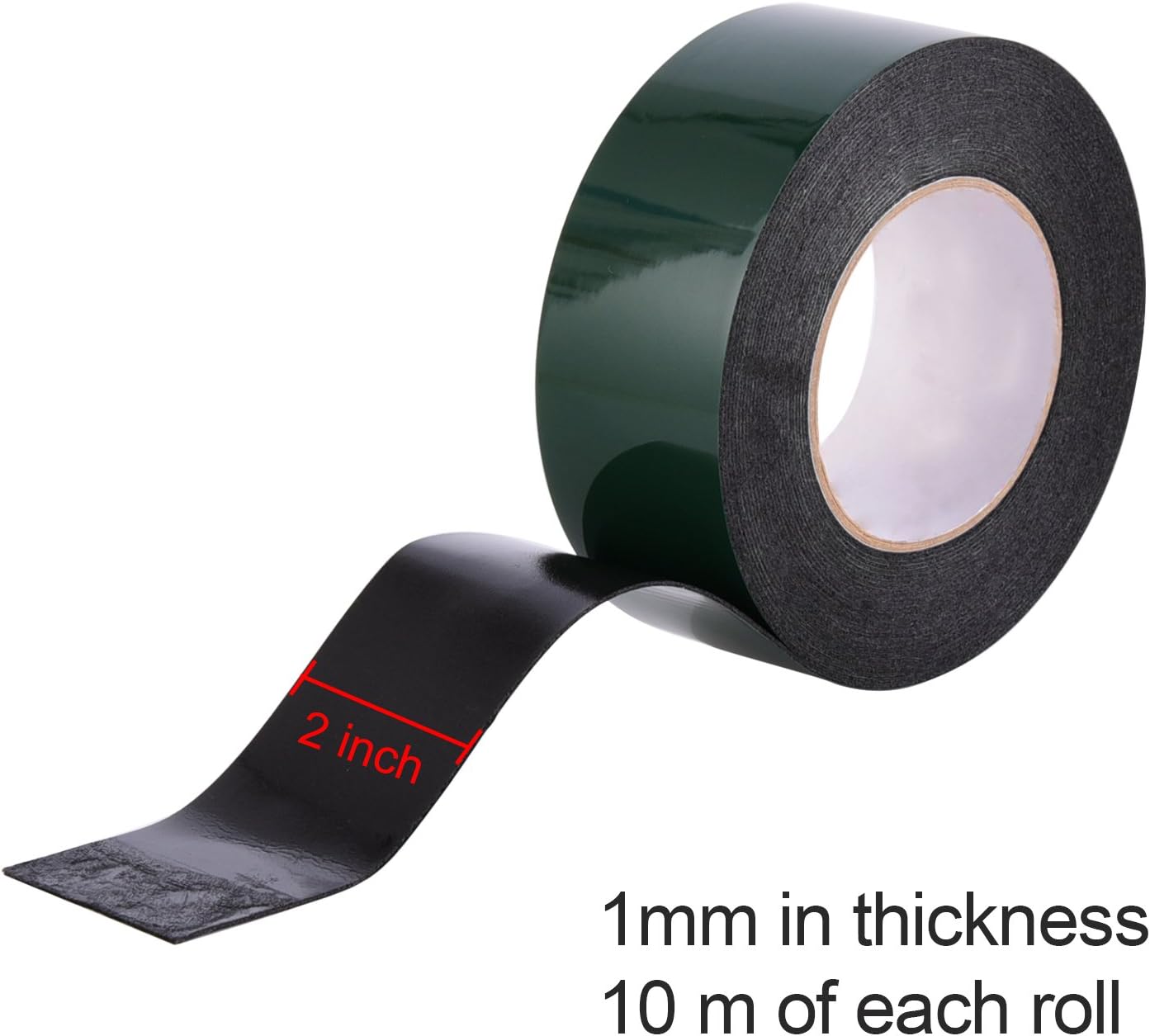 10 m (50 mm) Foam Tape Double Sided Sponge Tape Waterproof Mounting Adhesive Tape Roll Automotive Grade Number Plates Cars Trims, Black - Image 3