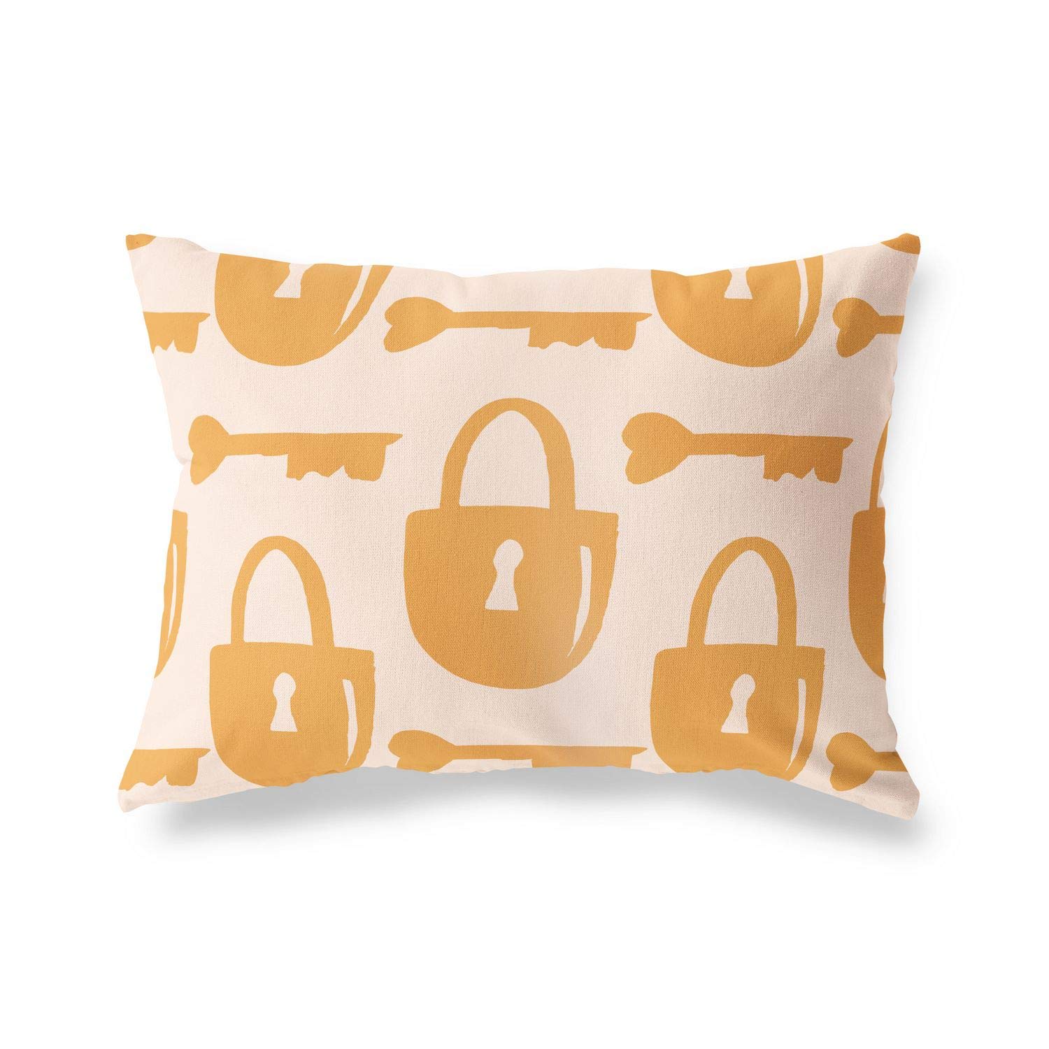 BonaMaison Decorative Cushion Cover, Orange-Off White Throw Pillow Covers, Home Decorative Pillowcases for Livingroom, Sofa, Bedroom, Size: 45X60 Cm - Designed and Manufactured in Turkey