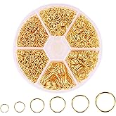 1000pcs Gold Jump Rings for Jewelry Making, Metal Open O-Ring Plated Round Ring Connectors, for Choker Necklace Earing Bracel