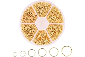 1000pcs Gold Jump Rings for Jewelry Making, Metal Open O-Ring Plated Round Ring Connectors, for Choker Necklace Earing Bracel
