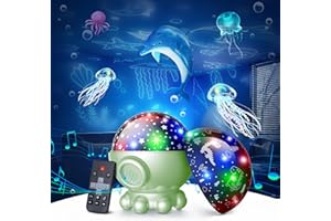 DOFLER Night Light Projector,Ocean Star Night Light for Kids Room,Dinosaur Toys with 360° Rotation,Remote and Timer,3 Projection Films,17 Light Modes,9 Lullaby Songs,Birthday Christmas Gifts Kids Toys