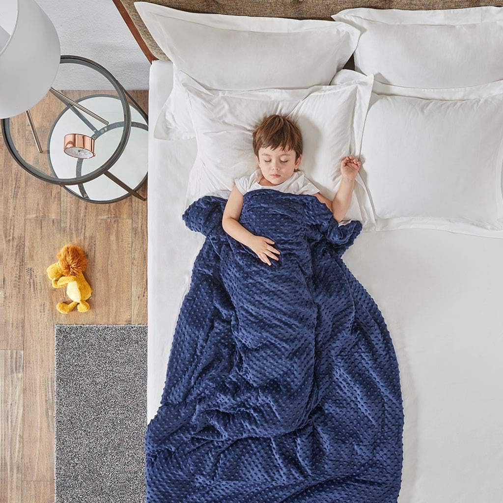 SCM Gewichtsdecke für Kinder Therapiedecke mit abnehmbaren Warm Fleece