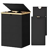 WOWLIVE 165L Double Laundry Hamper with Lid Bamboo