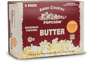 Amish Country Popcorn | Old Fashioned Microwave Popcorn | Non-GMO, Gluten Free, Microwaveable and Kosher (Ladyfinger Butter, 