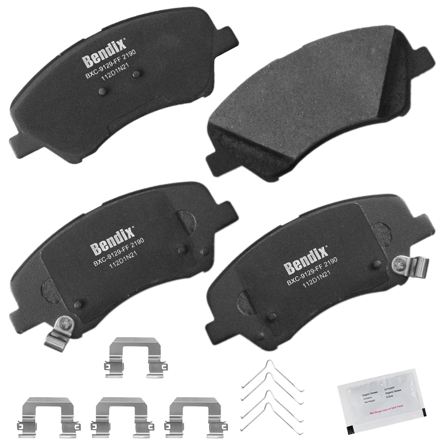 Bendix Priority1 CFC2190 Ceramic Front Brake Pads for Hyundai Accent 2022-2018, Kia Rio 2023-2018 Image