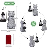 Goodeco Solar Cat Statue Garden Ornament with Lantern 19.5 cm Grey view 3