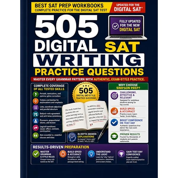 Amazon.com: 505 Digital SAT Reading Comprehension Practice