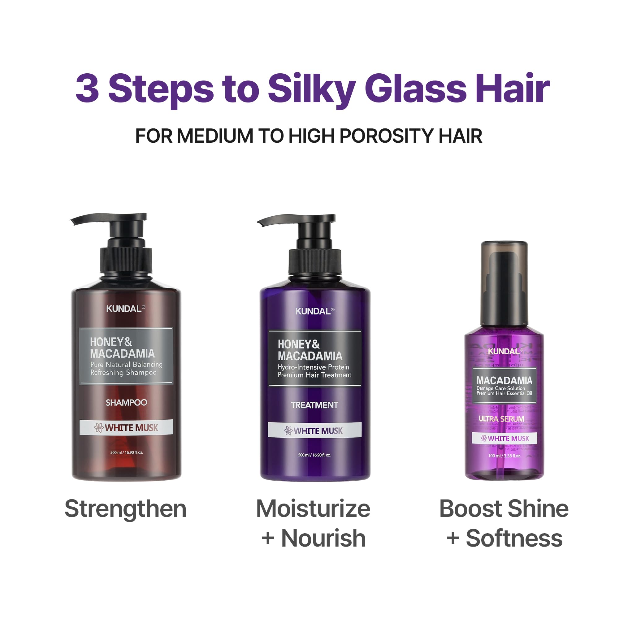 KUNDAL Korean Shampoo and Conditioner Set [Cherry Blossom] Salon-quality, Long Lasting Scent, Moisturizing, Sulfate-Free, Argan & Macadamia Oil, Korean Hair care, For all hair types, 16.9 fl oz each