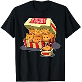 Kitten Nuggets Food Pun Cat Lover T Shirts Tees Chicken Nugget Shirt Gift for Cat Mom Dad