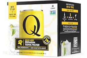Q Mixers Tonic Water, Premium Cocktail Mixer Made with Real Ingredients, 7.5 fl oz cans (Pack of 4)