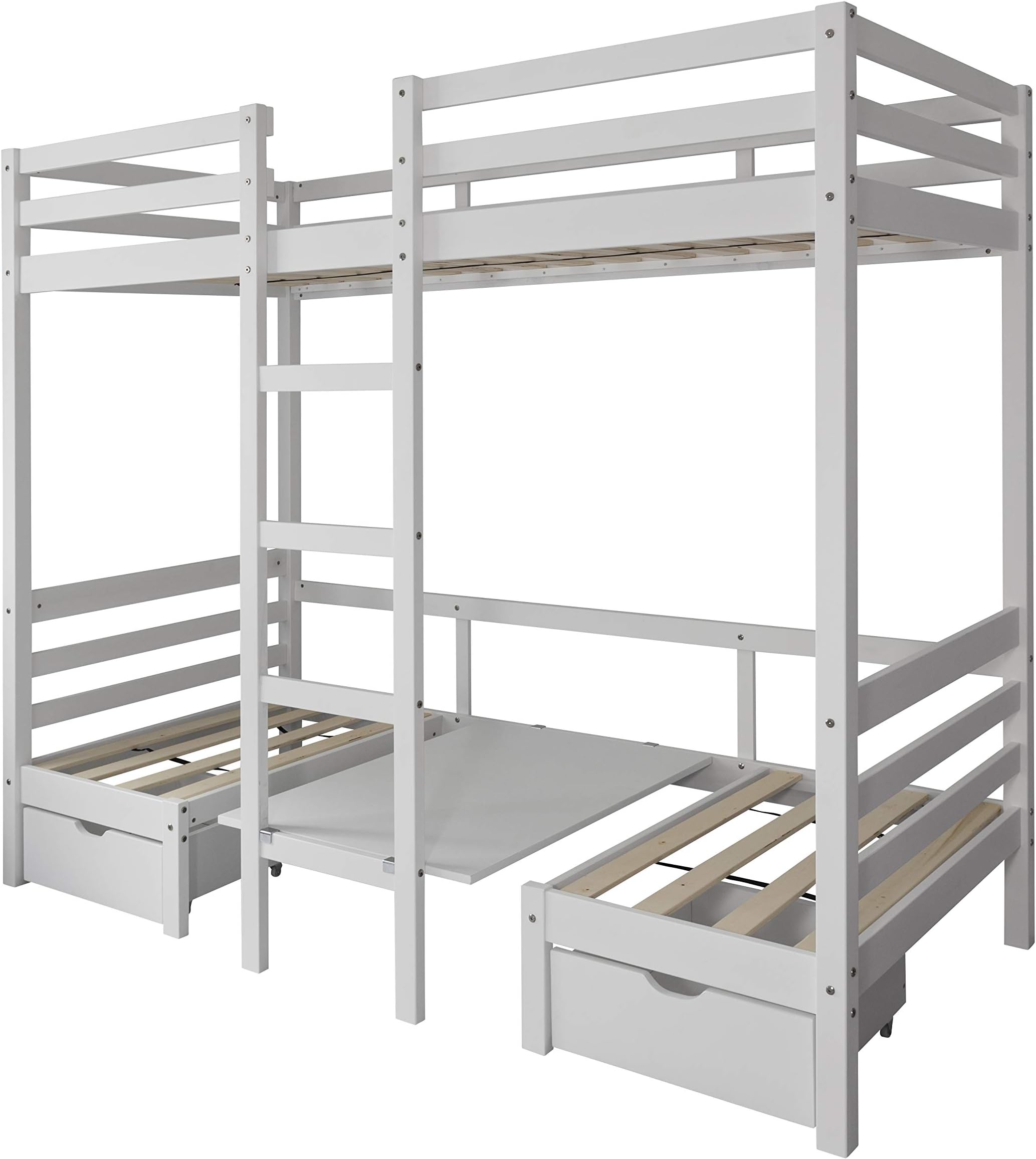 Noa and Nani - Max Bunk Bed with Table and Sleepcentre - (White)