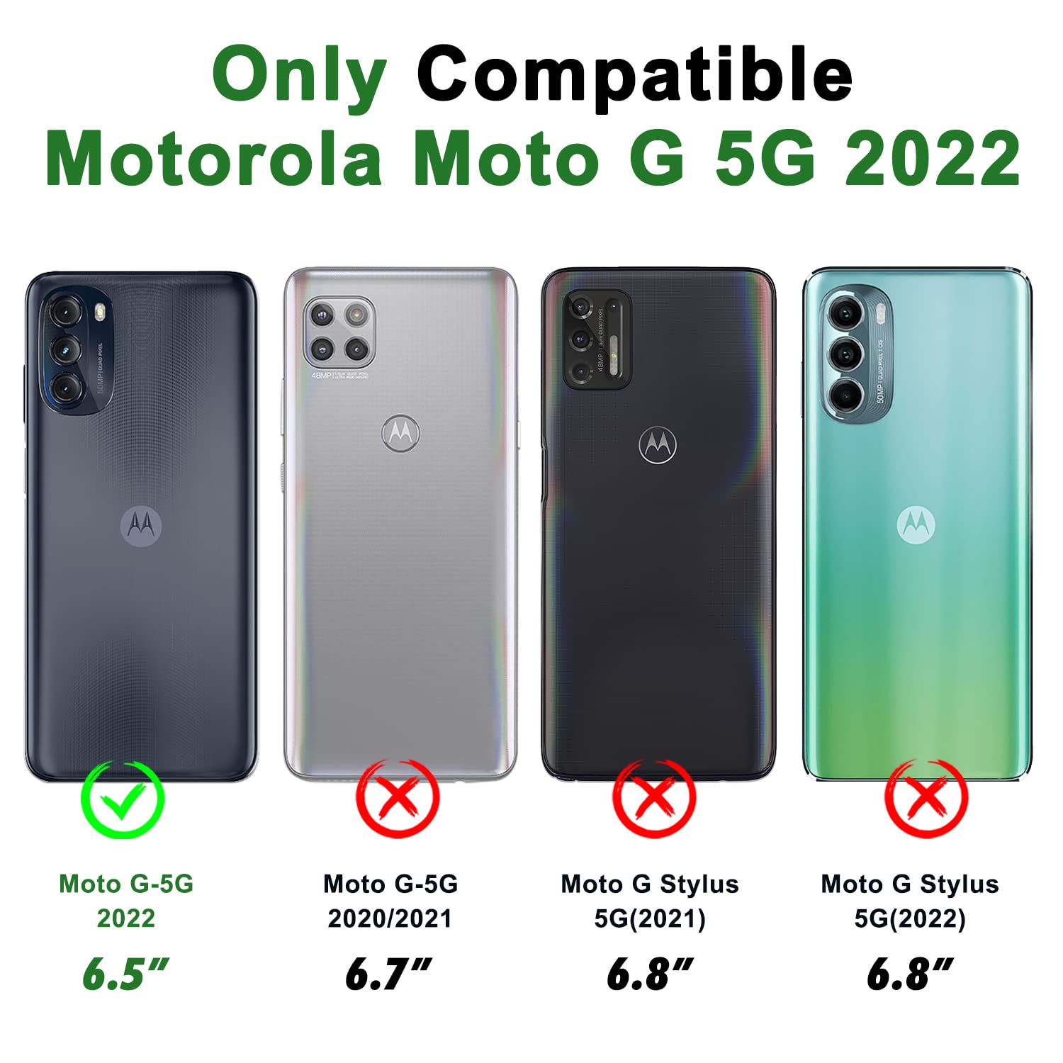 Janmitta Motorola Moto G 5G 2022 Case with Screen Protector[2 Pack], Heavy Duty Shockproof Full Body Protective Phone Cover,Built in Rotatable Magnetic Ring Holder Kickstand,Black Matte