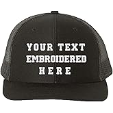 Custom Richardson 112 Hat with Your Text Embroidered Trucker Mesh Snapback Cap