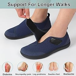 LeIsfIt Mens Wide Toe Box Shoes Adjustable Diabetic