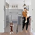 60" Extra Tall Cat Gate for Doorway - No Jumping Over, 55" Wide Retractable Baby Gates Tall Retractable Dog Gate Outdoor Baby Gates for Decks, Indoor 5ft Extra Tall Baby Gate for Stairs/Doorways, Gray