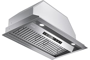 VIKIO HOME Range Hood Insert 30 Inch,Built-in Kitchen Hood with 980 CFM, Ducted/Ductless Convertible Duct,Stainless Steel Kitchen Vent Hood/Gesture/Touch Control, 2 Pcs Baffle Filters with Handlebar