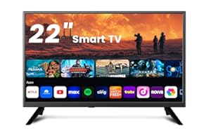 Jexiop 22inch Smart tv,Full HD 1080p LED Flat Screen with ATSC TV,with Built-in HDMI USB Suitable for Kitchen Kid's Room Basement or RV Camper