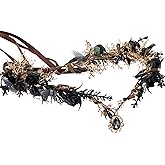 MOSTORY Flower Fairy Crown - Floral Elf Crown with Butterflies for Renaissance Accessories Women Renfaire Cosplay Photoshoot