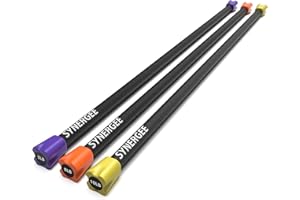Synergee Workout Bar Weight Bar Combo Set - Multiple Weights Padded Weighted Bars – Body Toning Exercise Bar, Strength & Cond