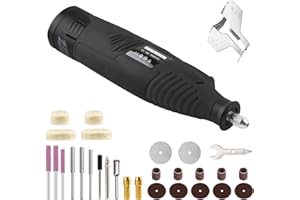 Dearsee Electric Chainsaw Sharpener Kit, Cordless Chainsaw Sharpener, Chain Saw Sharpen Tool Set, Battery Powered Electric Blade Sharpening File Comes with Diamond Sharpening Wheels, Angle Attachment