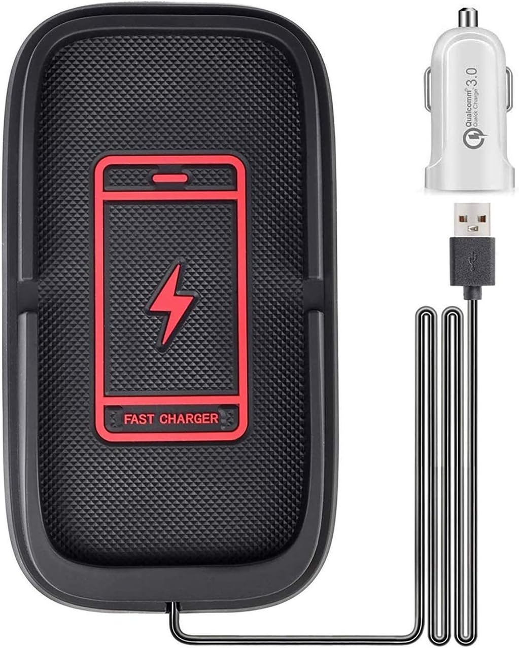 JE Cargador Inalámbrico Coche, Qi 15W Carga Rápida Cargador Inalámbrico Coche Soporte iPhone 12/12 Pro/12 Mini/12 Pro MAX/Se 2020/ iPhone11/XR, Galaxy Serie (Incluir Cargador de Coche)