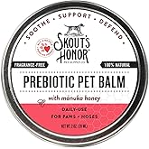 SKOUT'S HONOR Prebiotic Pet Balm for Dogs and Cats, 2 oz | Natural Manuka Honey Balm to Promote Healing of Pet Paw Pads and Noses, Soothes Dry, Itchy Paws and Noses