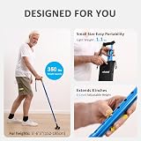 Rehand Foldable Quad Walking Cane Black Adjustable Height 78-96 cm view 5