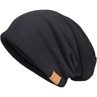 thumbnail image 2 of Men's Oversized Skull Slouch Beanie – Large Skullcap Knit Hat, Soft Acrylic, One Size Fits Most, Unisex 2 of 12