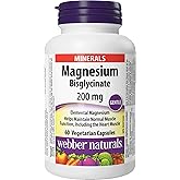 Magnesium Bisglycinate 200 mg Capsules | Supports Bone and Muscle Functions, Vegan