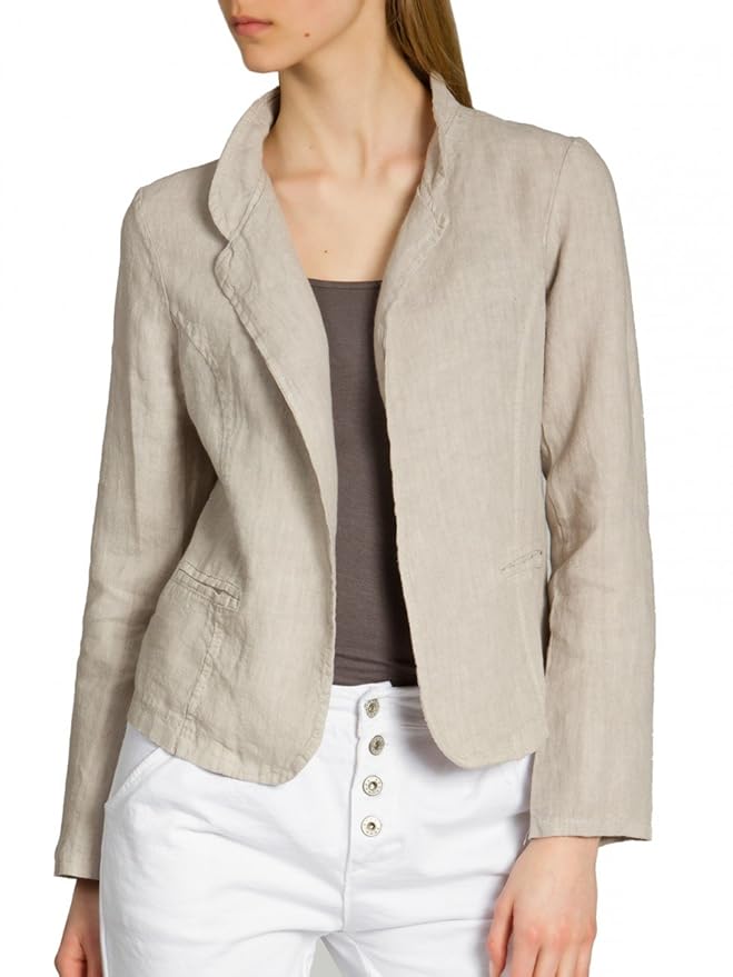 CASPAR Fashion Caspar BZR004 Kurzer Damen Leinen Sommer Blazer