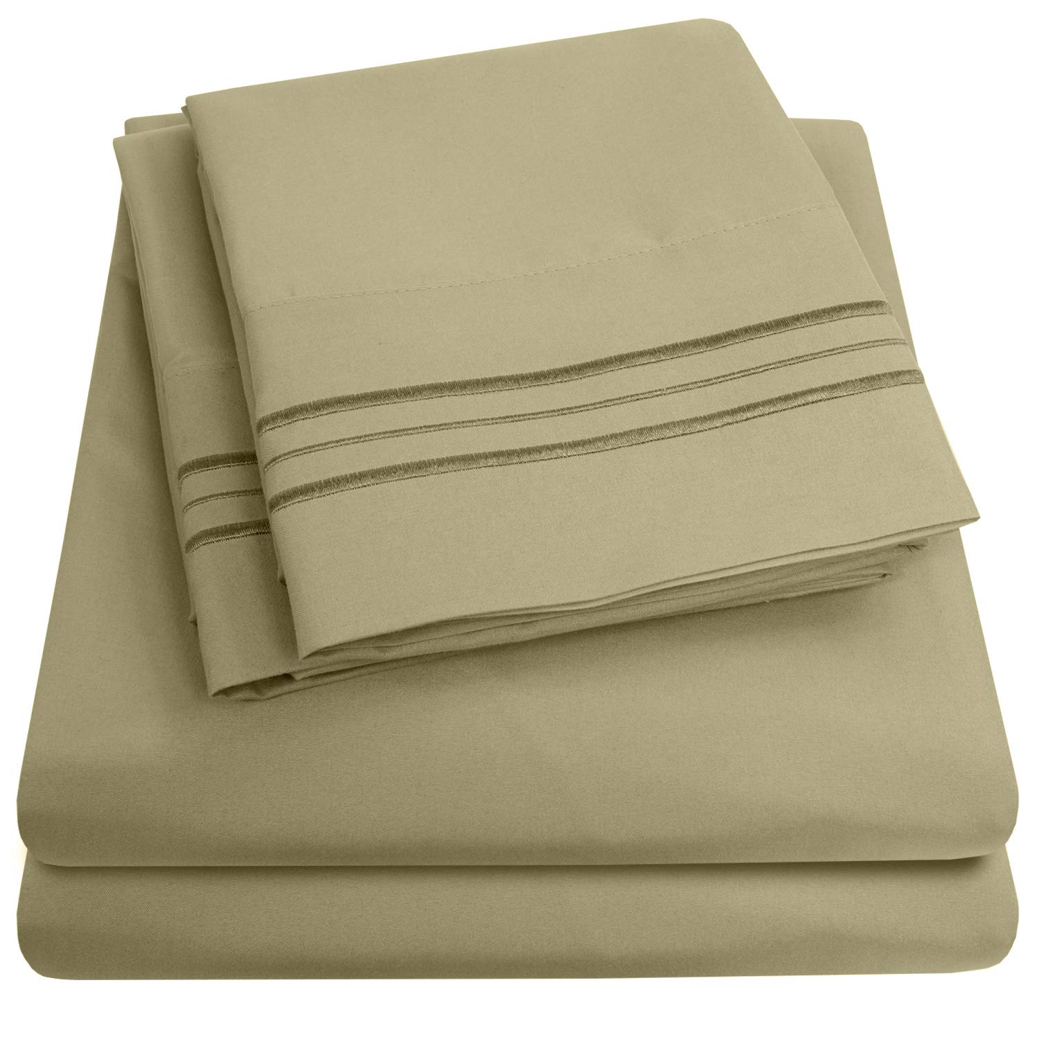 1500 Supreme Collection Extra Soft Full Sheets Set, Sage - Luxury Bed Sheets Set with Deep Pocket Wrinkle Free Hypoallergenic Bedding, Over 40 Colors, Full Size, Sage