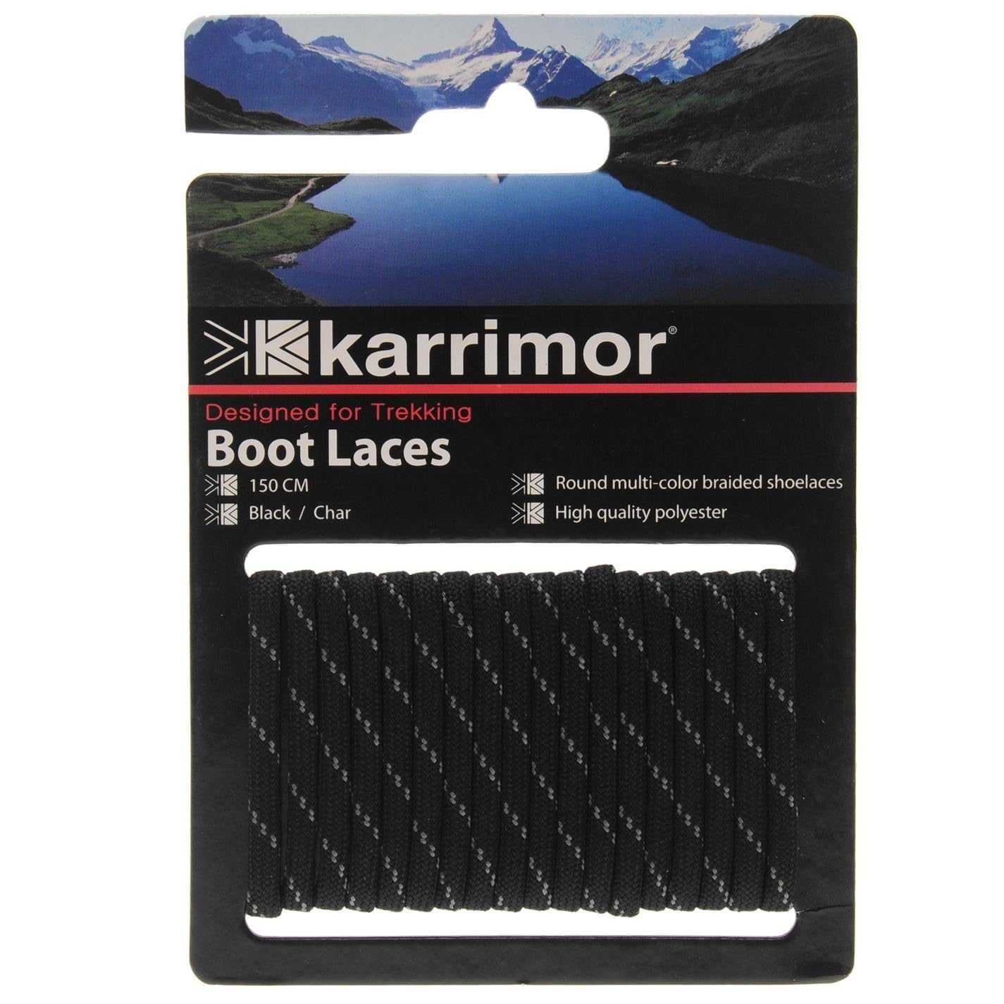 Karrimor Laces Black/Charcoal Shoe 120cm