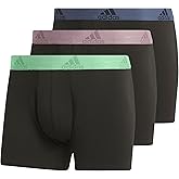 adidas mens Performance Stretch Cotton Trunk Underwear (3-pack) Designed for Active Comfort and All Day Wear.