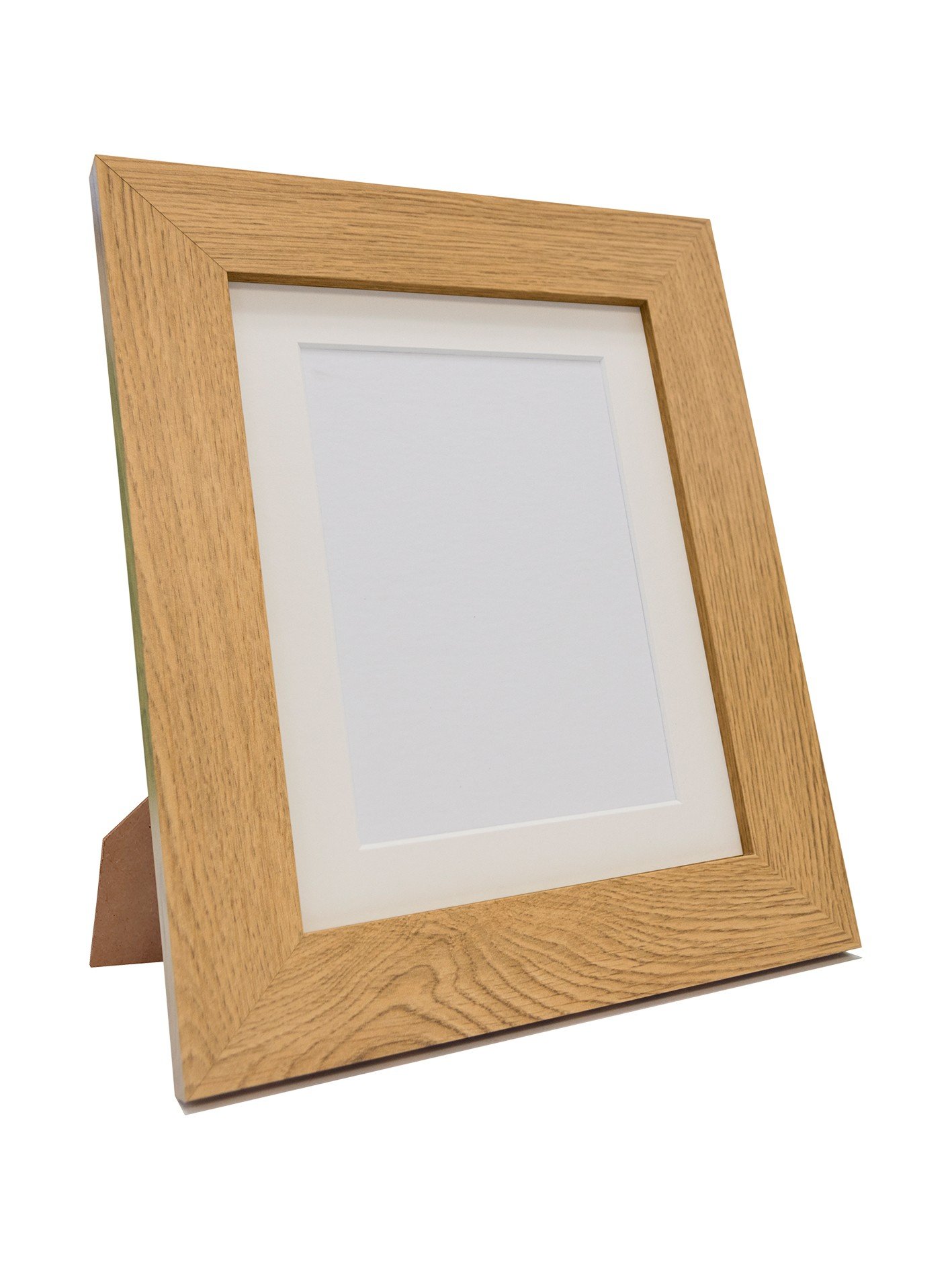 FRAMES BY POST Metro Oak Photo Picture Poster Frame with Ivory Mount Plastic Glass 14" x 8" For Pic Size 10" x 4"