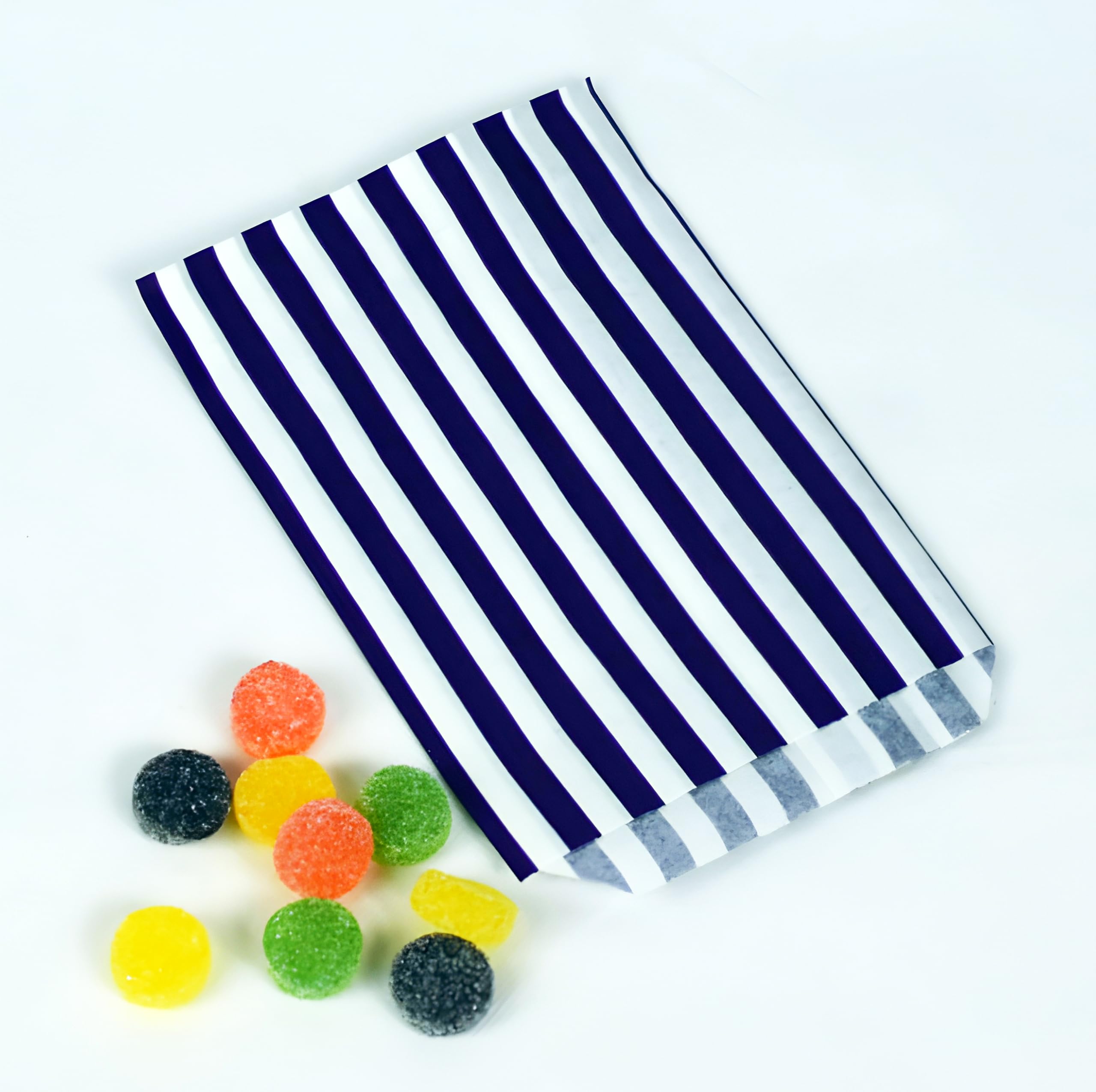 200 Purple 5" x 7" Striped Candy Sweet Paper Bags | Wedding Buffet Favour Cake Gift Pick n Mix Shop | Premium Quality UK Made โ image 1