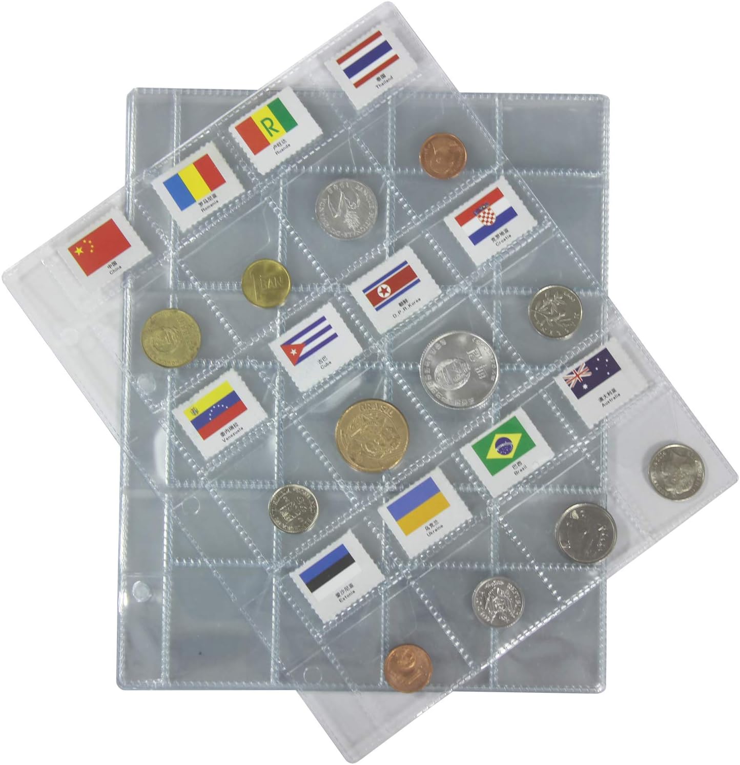 Yakin shop 10Pack Upgraded Plastic Coin Pocket Page Protectors Coin