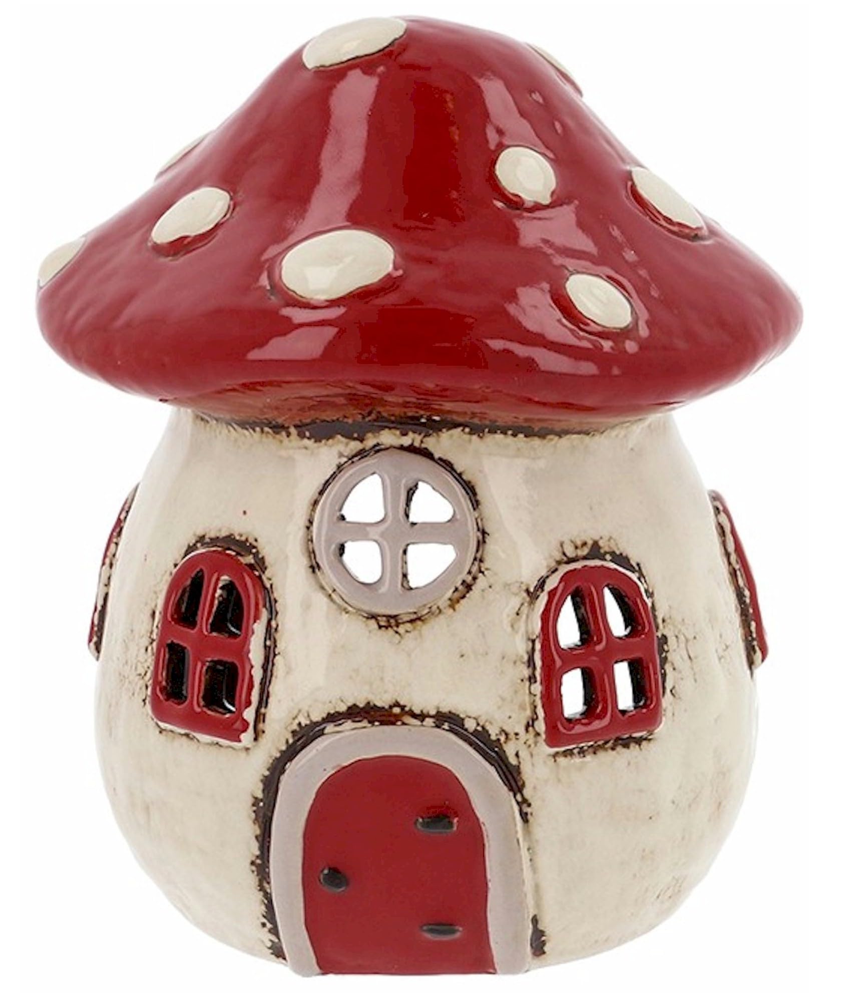 Village Pottery Toadstool House Tealight Holder