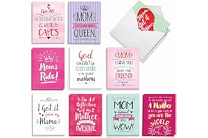 The Best Card Company - 20 Note Cards Blank Assortment (4 x 5.12 Inch) (10 Designs, 2 Each) - Mom Notes AM3138OCB-B2x10